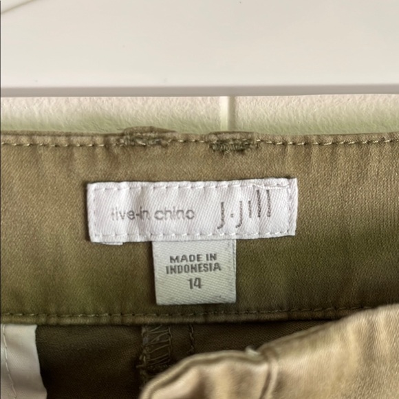 J.Jill Women’s Olive Green Brown Live- In Chino Pants Casual Office Wear Sz 14 - Picture 4 of 9